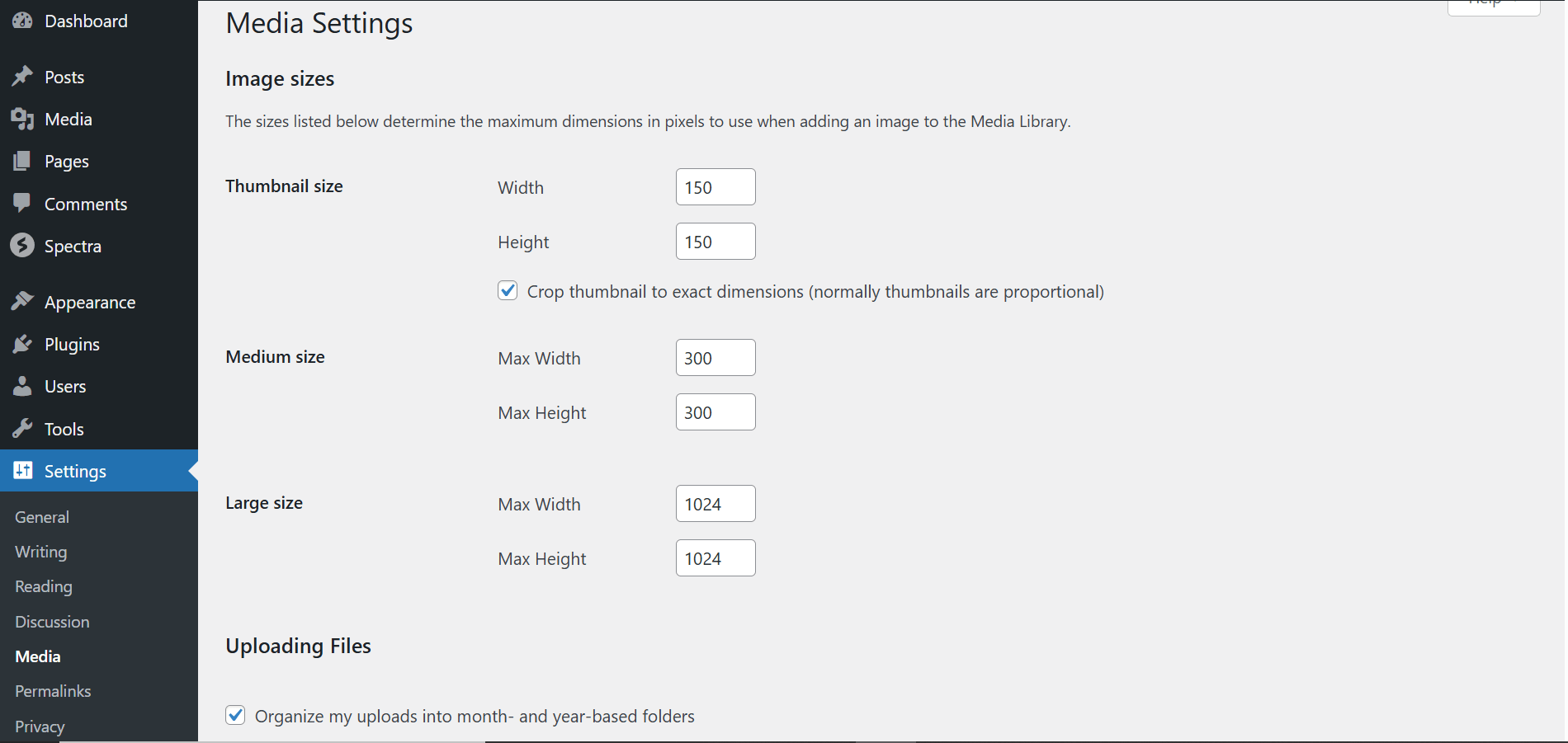 Essential WordPress Settings Guide: Configure Your Site the Right Way WordPress Settings Media Page