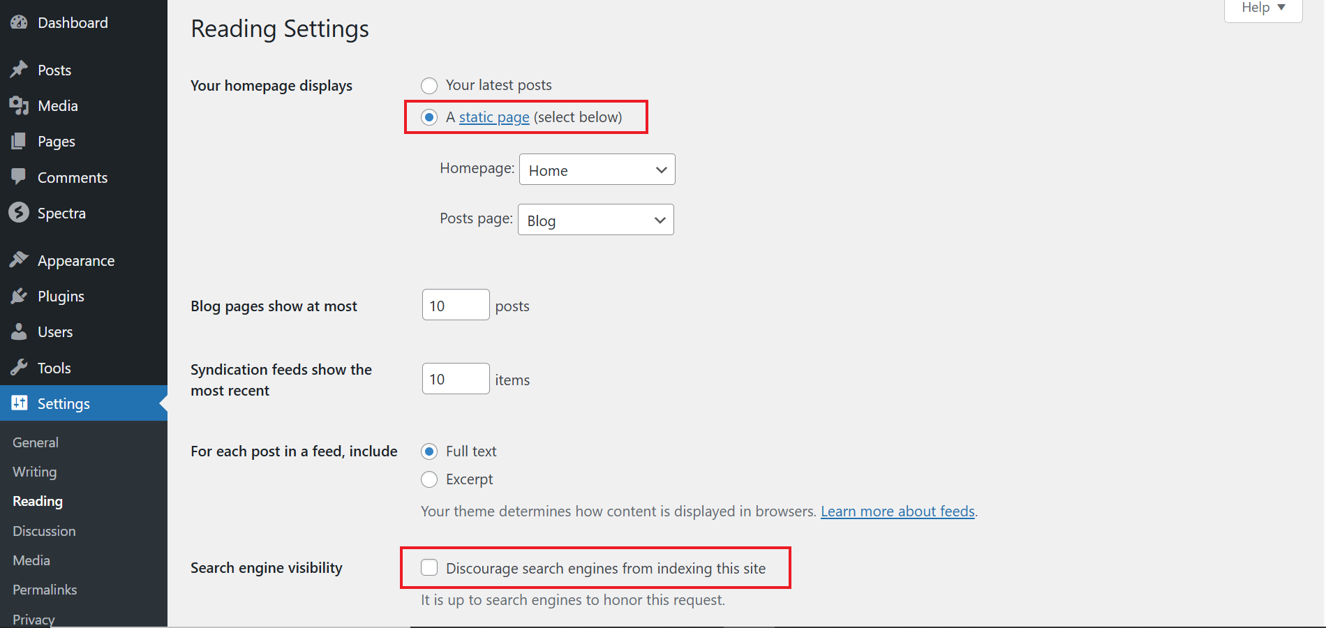 Essential WordPress Settings Guide: Configure Your Site the Right Way WordPress Settings Reading Page