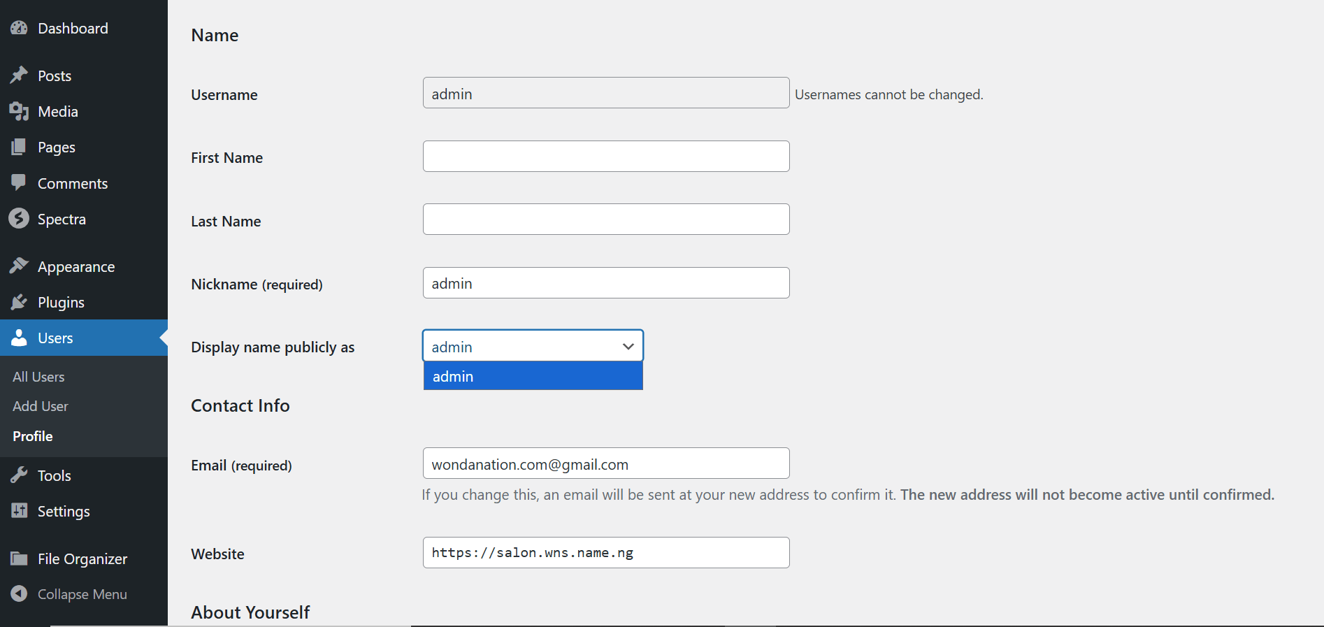 Essential WordPress Settings Guide: Configure Your Site the Right Way WordPress Settings Users Profile Page