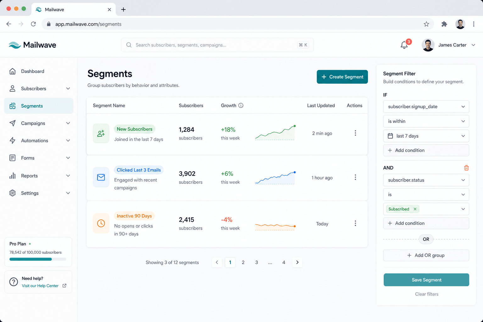 Subscriber Segmentation Panel